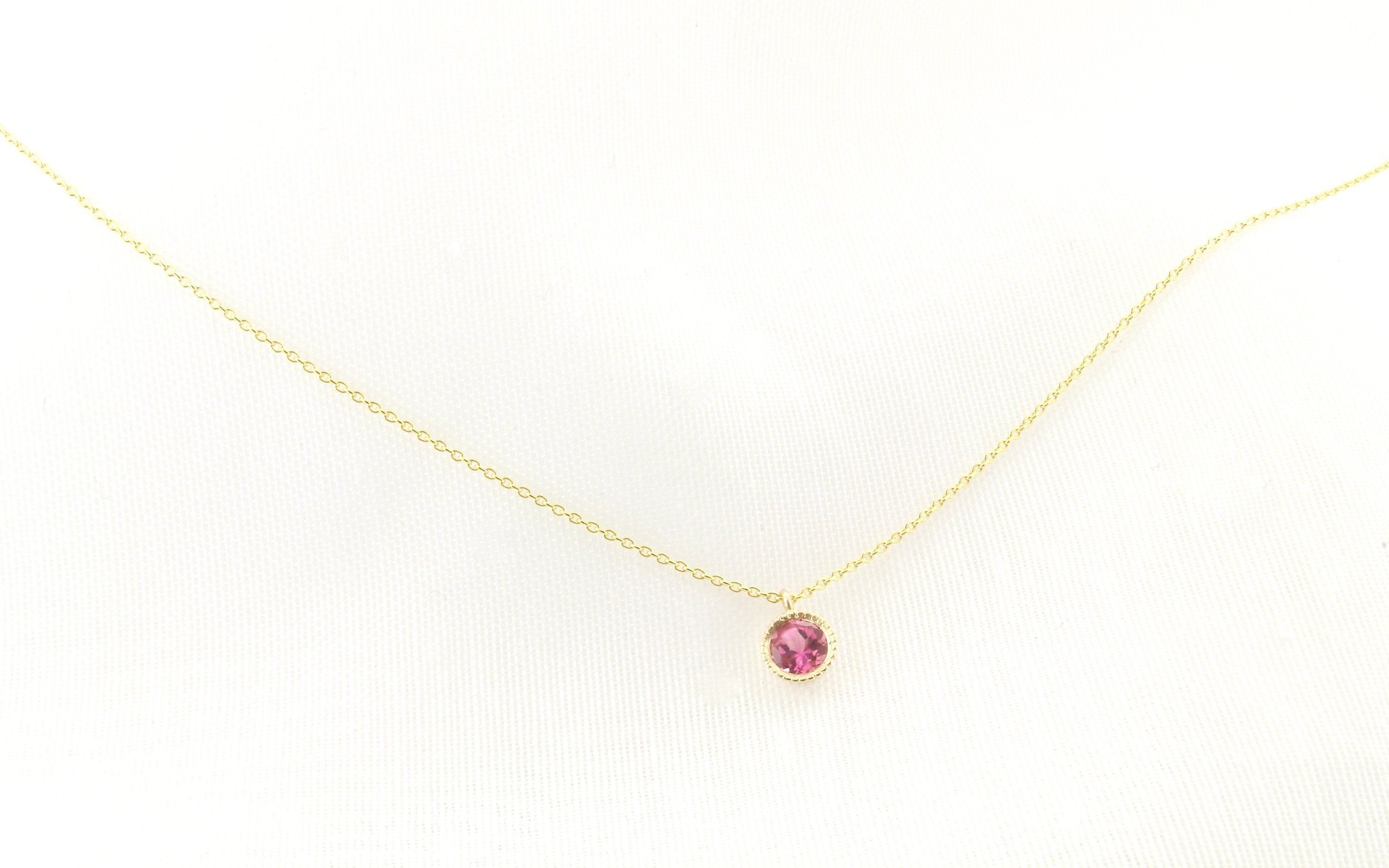 Pink Tourmaline Droplet Pendant Necklace, 14k Gold, Pink Tourmaline  Necklace, Birthstone Jewelry, Graduation Gift, Brookemicheledesigns Within Newest Garnet January Droplet Pendant Necklaces (View 10 of 25)