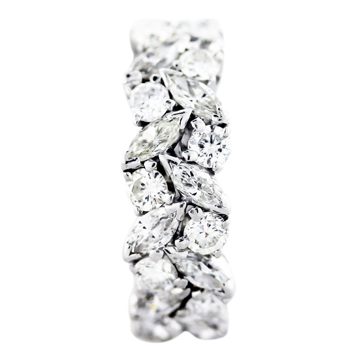 Platinum Marquise And Round Diamond Eternity Band Ring Intended For Most Up To Date Marquise And Round Diamond Alternating Anniversary Bands In Gold (View 17 of 25)