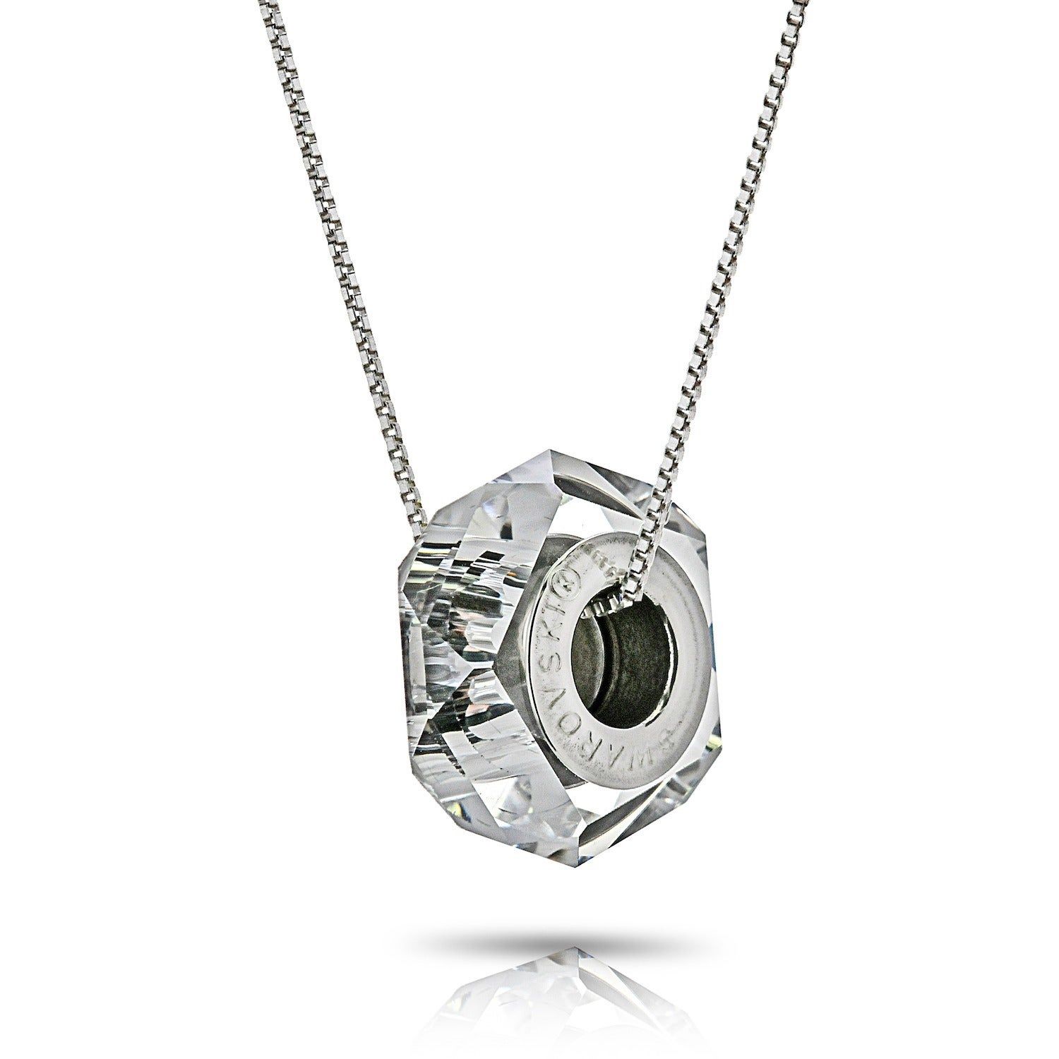 Pori Sterling Silver Austrian Crystal Clear Becharmed Fortune Chain Necklace Within Most Recent Shimmering Knot Locket Element Necklaces (View 16 of 25)
