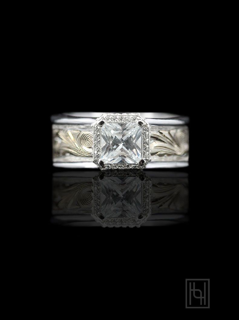 Princess Halo Ring Inside Newest Sparkling Square Halo Rings (View 14 of 25)