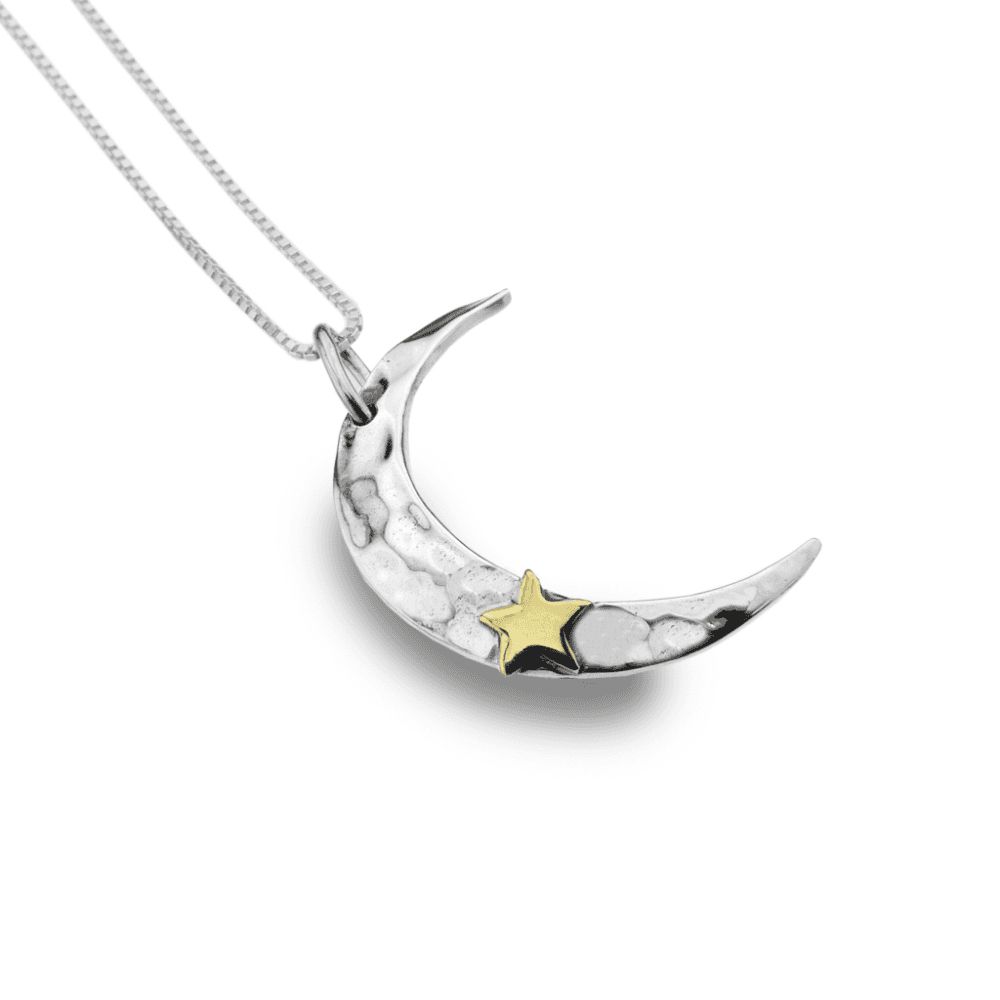 Pure Origins Crescent Moon & Star Pendant Regarding Most Recently Released Polished Moon & Star Pendant Necklaces (View 1 of 25)