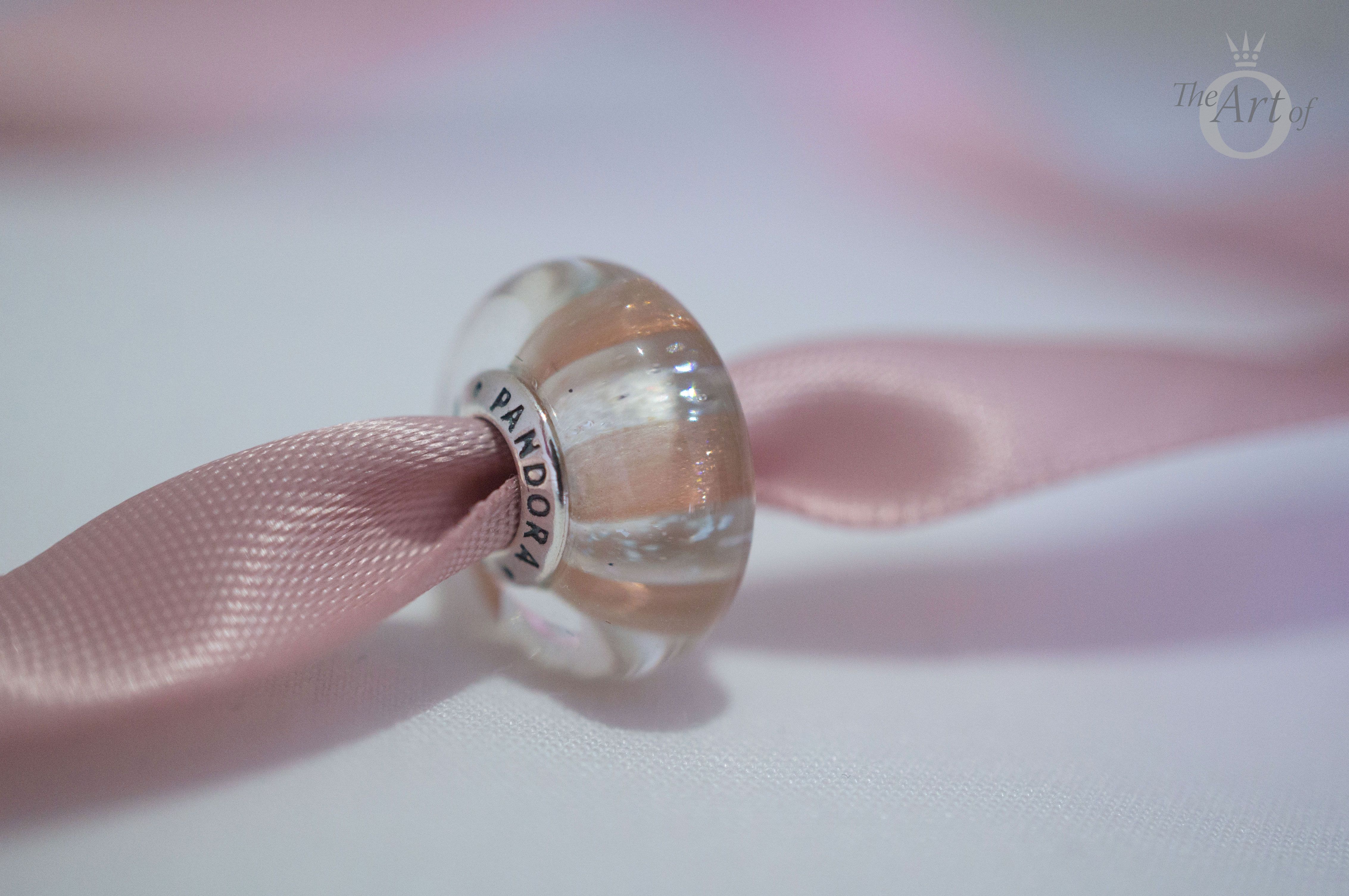 Review: Pandora Shimmering Stripe Glass Murano Charm – The Art Of With Most Recent Pink Murano Glass Leaf Rings (View 8 of 25)