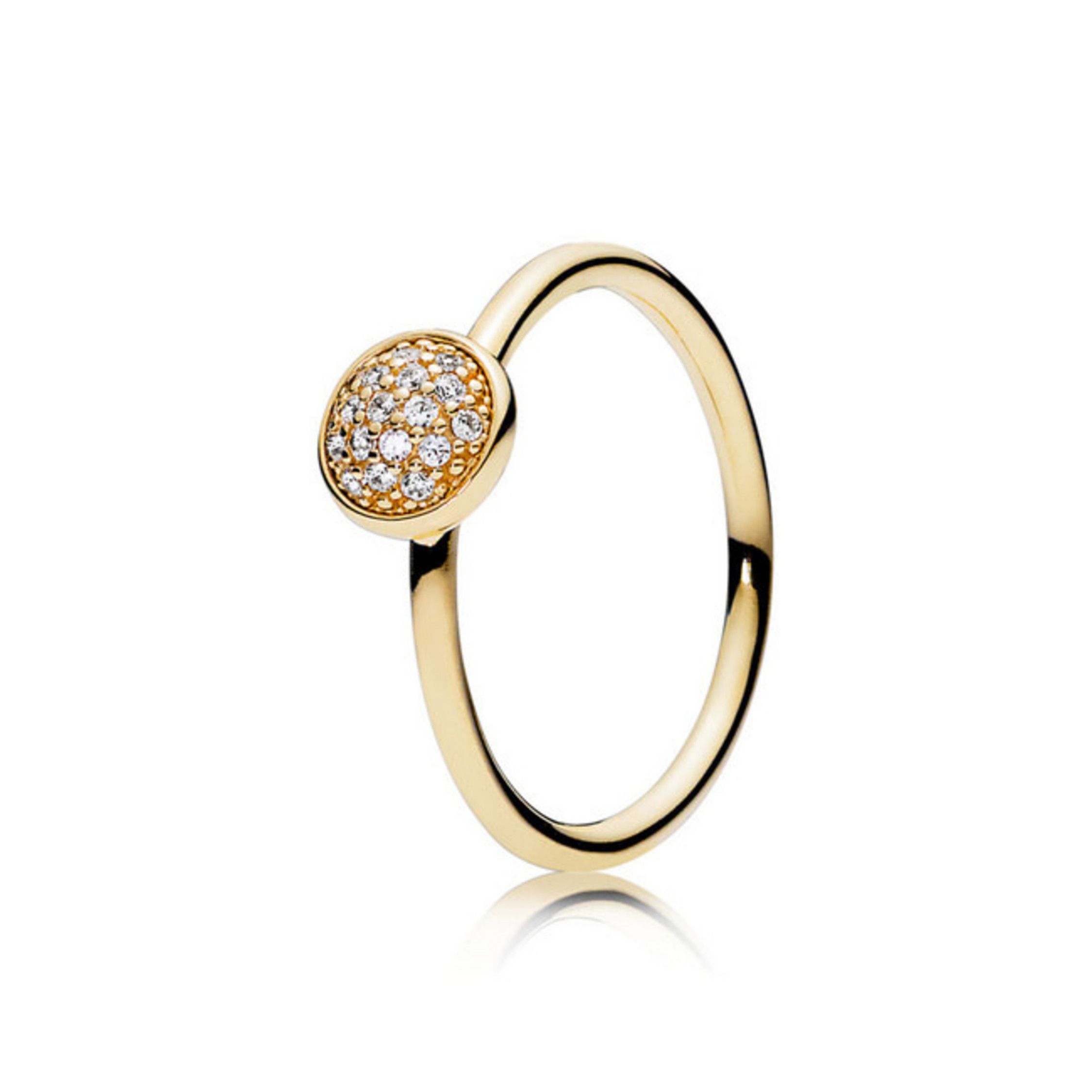 Ring 54 – Gold 585 14k – Glänzendes Tröpfchen – Pandora For Recent Pandora Logo Pavé Rings (View 25 of 25)