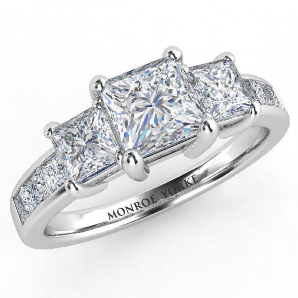 Robina – Princess Cut Three Stone Ring Within Most Current Certified Princess Cut Diamond Anniversary Bands In White Gold (View 7 of 25)