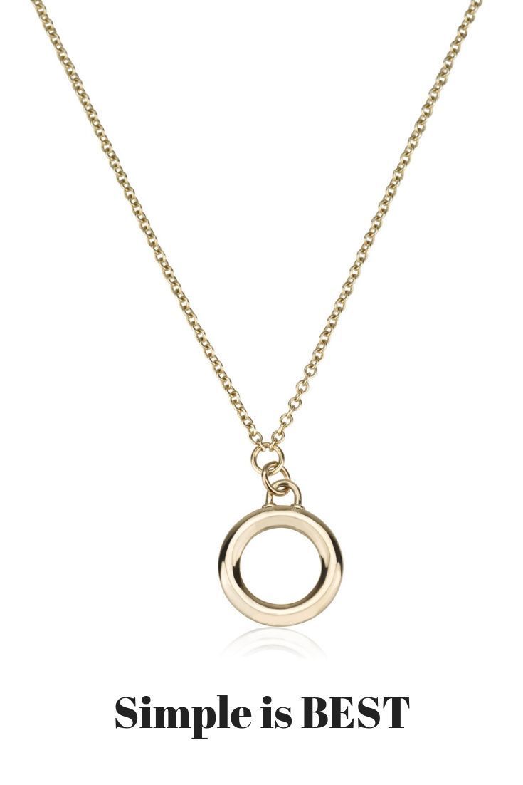 Round 14k Gold Necklace, Classic Gold Necklace, Minimalist Lovers Pertaining To Most Up To Date Geometric Lines Necklaces (Photo 25 of 25)