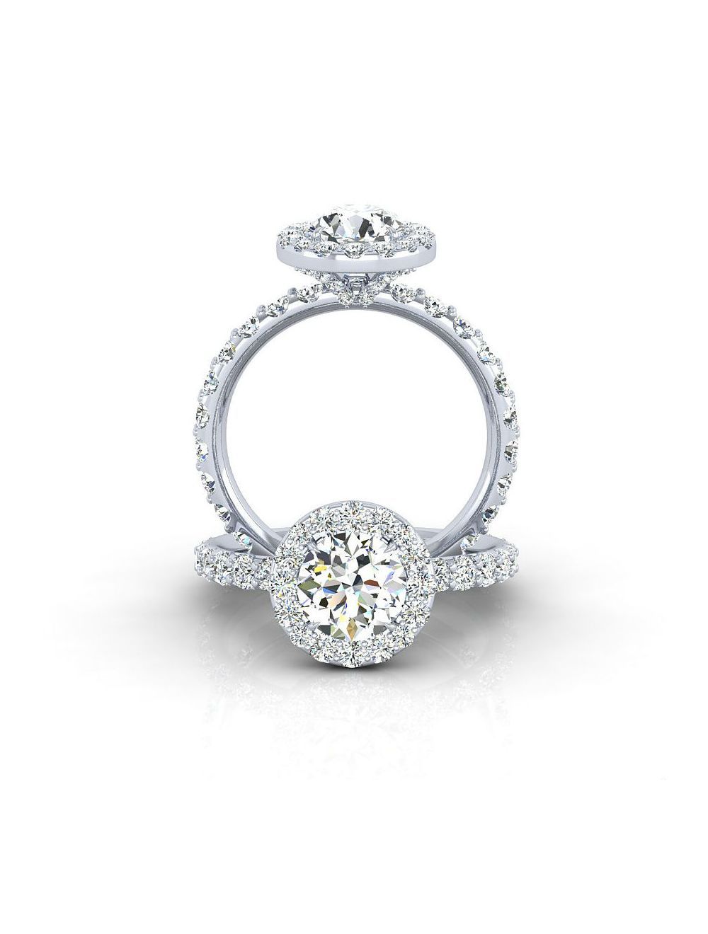 Round Halo Sparkle Diamond Engagement Ring With Regard To Most Recently Released Round Sparkle Halo Rings (View 7 of 25)