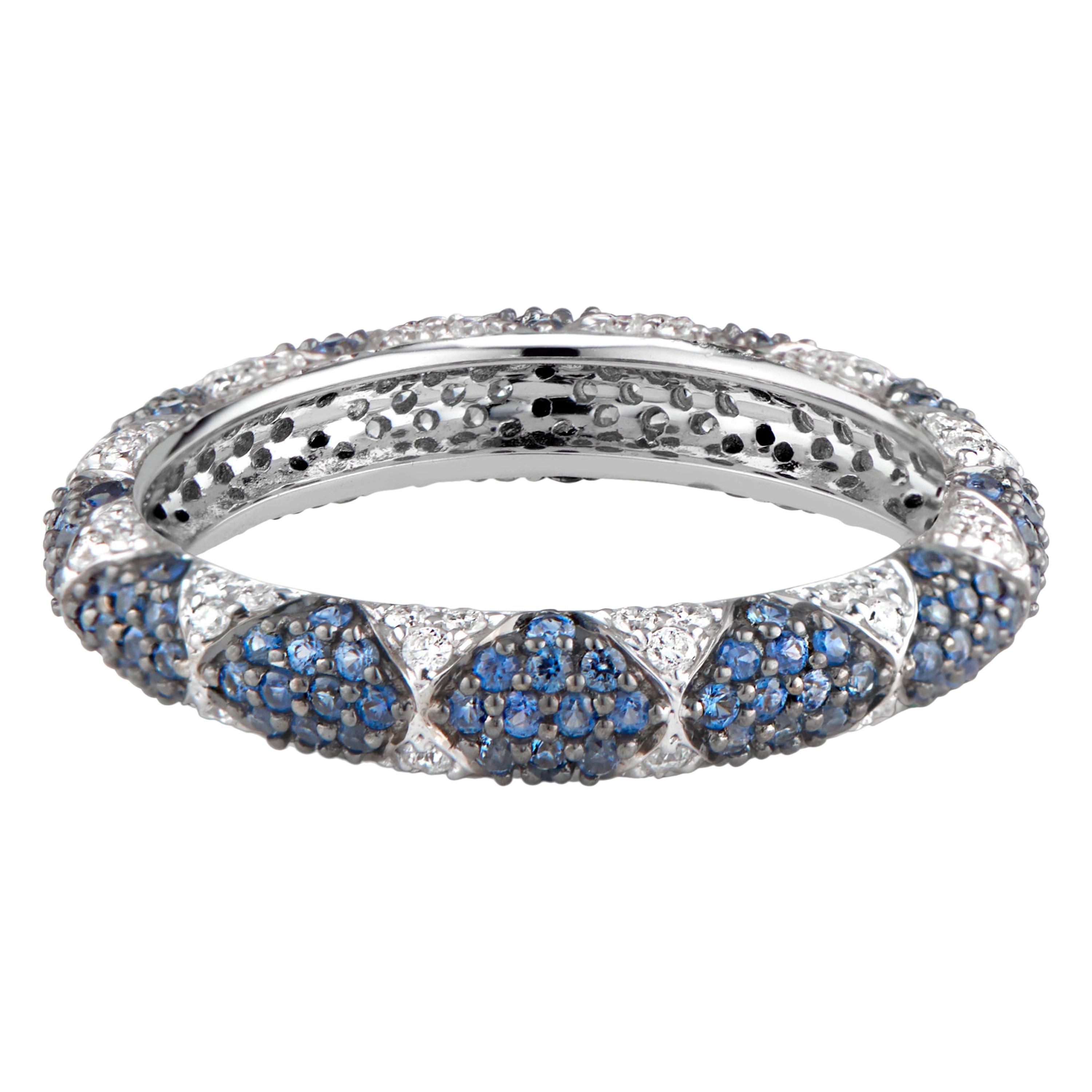 Sapphire And Diamond Eternity Bands – 123 For Sale On 1stdibs Intended For Latest Marquise And Round Diamond Alternating Anniversary Bands In Rose Gold (View 23 of 25)