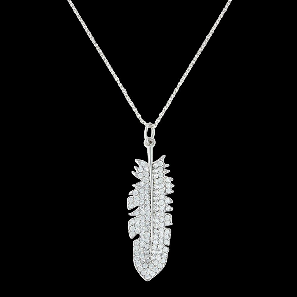 Shimmering Feather Necklace (nc3374cz) In Recent Shimmering Feather Pendant Necklaces (View 6 of 25)