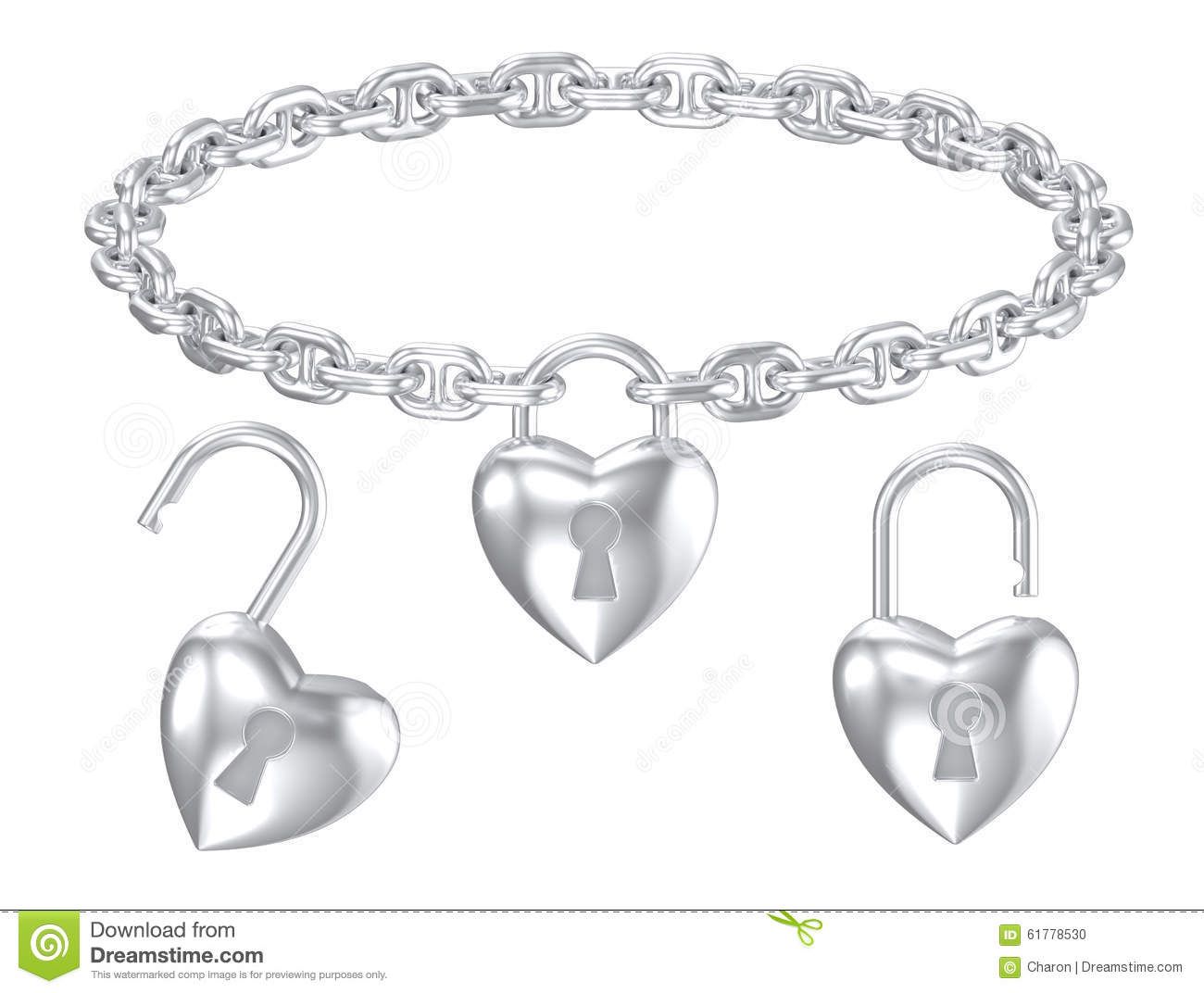 Silver Heart Lock Pendant Isolated Necklace Stock Photo With Regard To Most Popular Heart Shaped Padlock Necklaces (View 16 of 25)