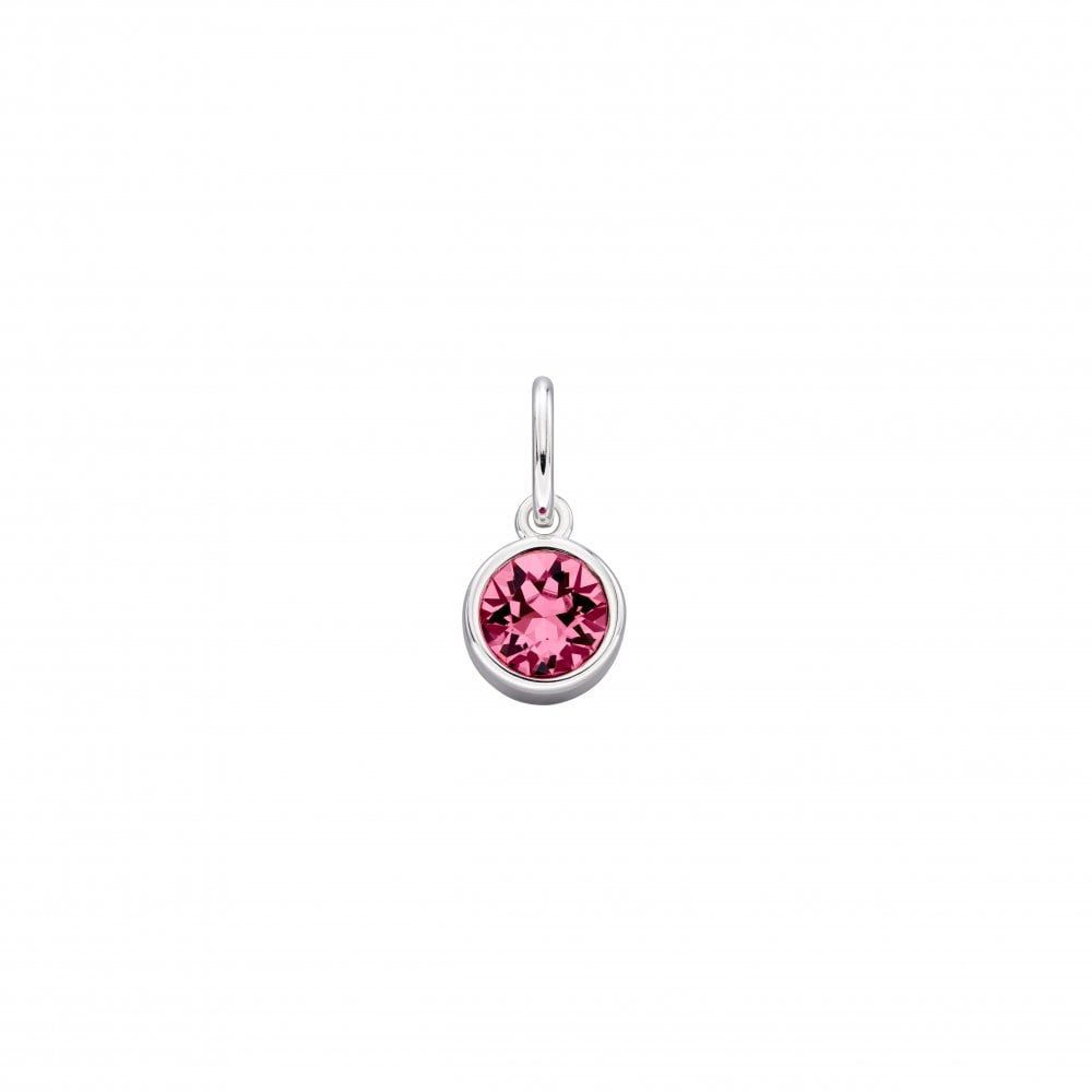 Silver Rose Pink Swarovski Crystal Pendant October Birthstone For Recent Pink October Birthstone Locket Element (View 2 of 25)