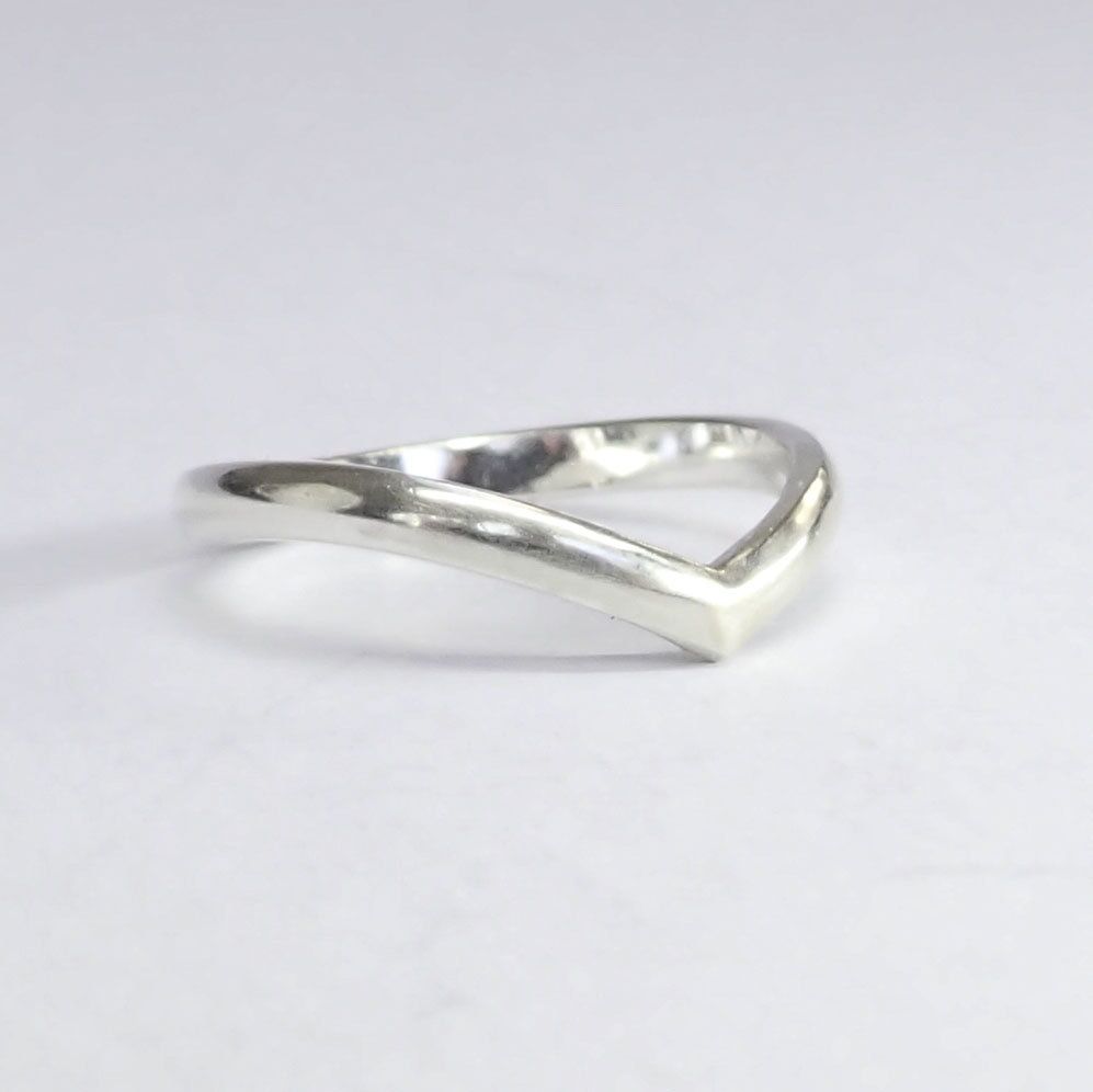 Silver V Shaped Wishbone Ring – Uk Size L1/2, Us Size 5 7/8 Pertaining To Newest Polished Wishbone Rings (Photo 25 of 25)