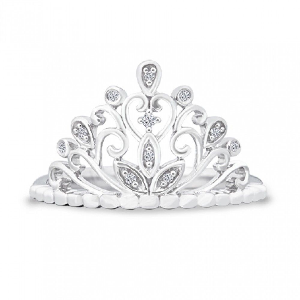Simon Curwood Jewellers 9ct White Gold Diamond Princess Tiara Crown With Most Recently Released Princess Tiara Crown Rings (View 9 of 25)
