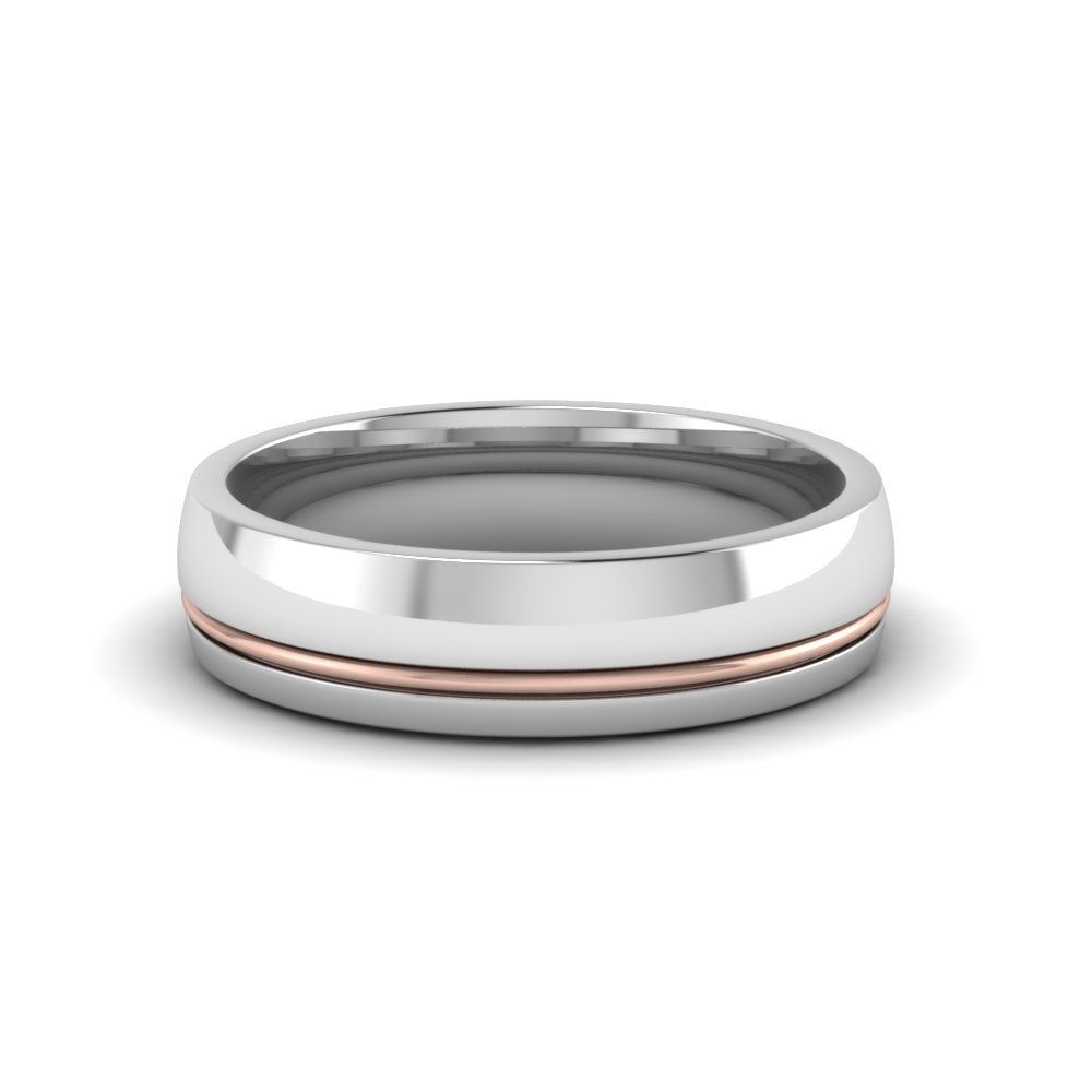 Single Rail Comfort Fit Wedding Ring Throughout Current White Stripes Wedding Rings (View 2 of 15)