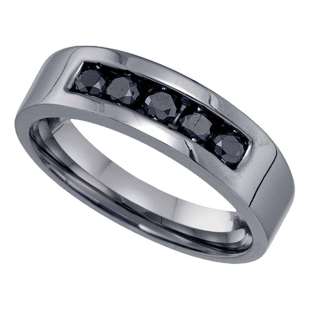 Sterling Silver Black Color Enhanced Round Diamond Mens Masculine Wedding  Anniversary Band 5/8 Cttw – Ring Size 7 With Regard To Most Up To Date Enhanced Black And White Diamond Anniversary Bands In Sterling Silver (View 1 of 25)