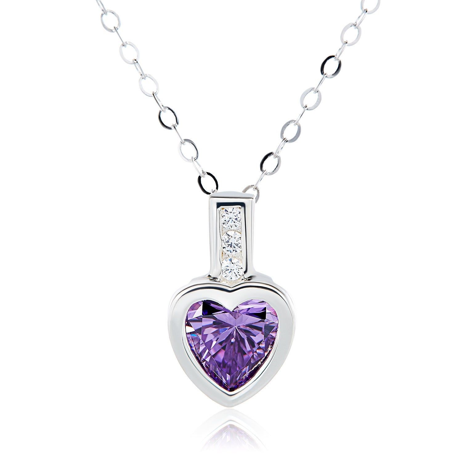 Sterling Silver Heart Swarovski Austrian Crystal Birthstone Necklace Pertaining To 2020 Shimmering Knot Locket Element Necklaces (View 20 of 25)