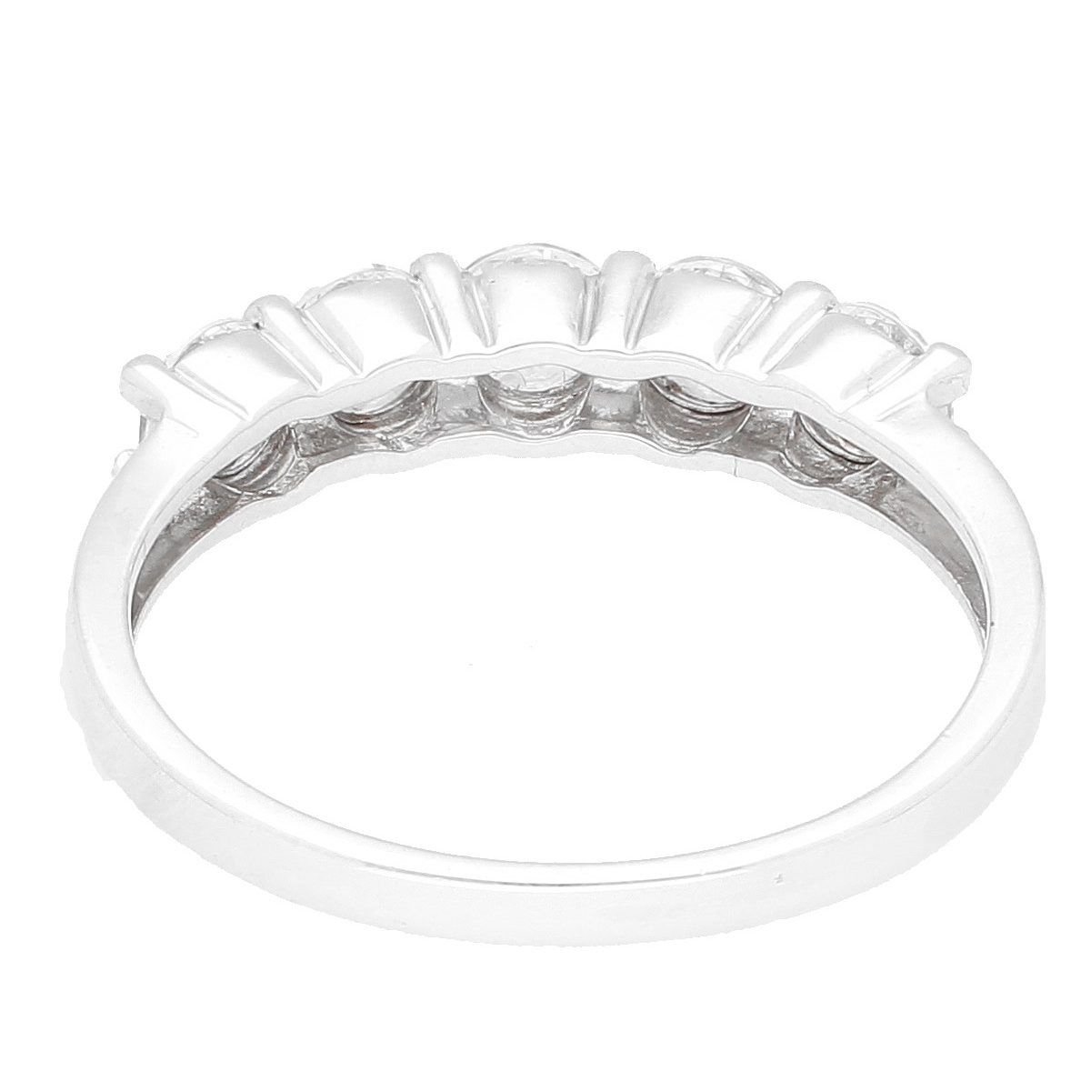 Sterling Silver Simulated Diamond Five Stone Eternity Ring Within Most Recent Diamond Five Stone Anniversary Bands In Sterling Silver (View 17 of 25)
