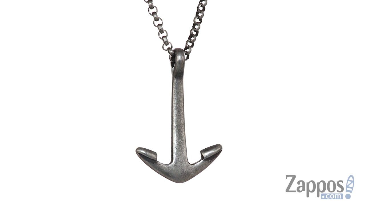 Steve Madden 26" Anchor Pendant Necklace In Stainless Steel | Zappos For Latest Classic Anchor Chain Necklaces (View 21 of 25)
