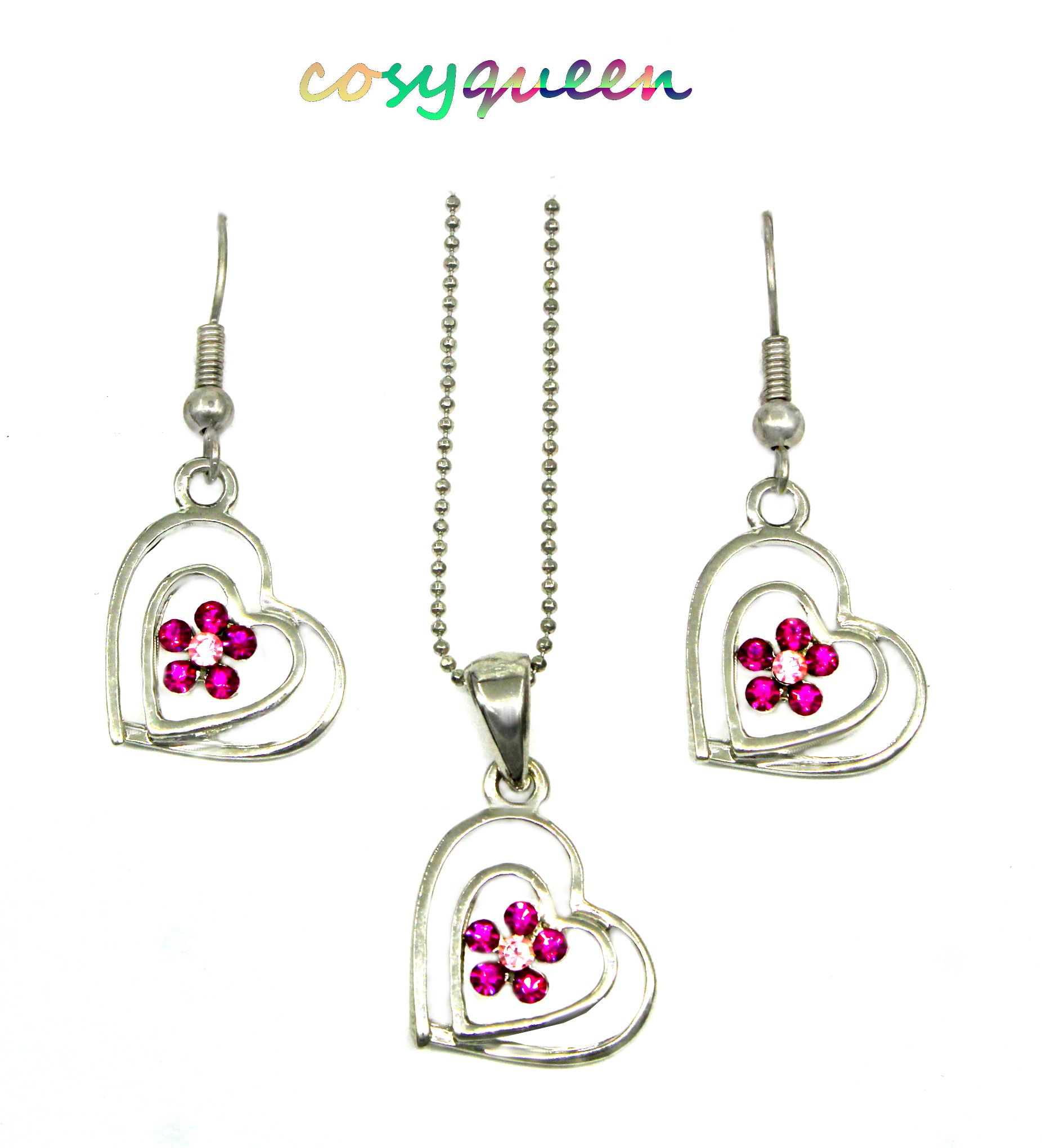 Swarovski Elements Crystal Lt Rose Silver Twin Hearts Necklace Inside Current Sparkling Gift Locket Element Necklaces (View 14 of 25)