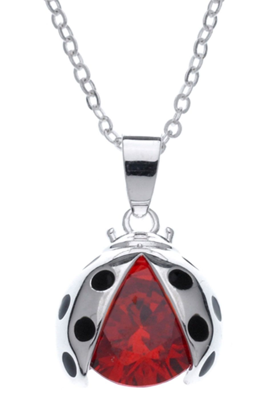 Swarovski Elements Ladybug Necklace In Sterling Silver – Beyond The For Current Purple Ladybird Locket Element Necklaces (View 3 of 25)