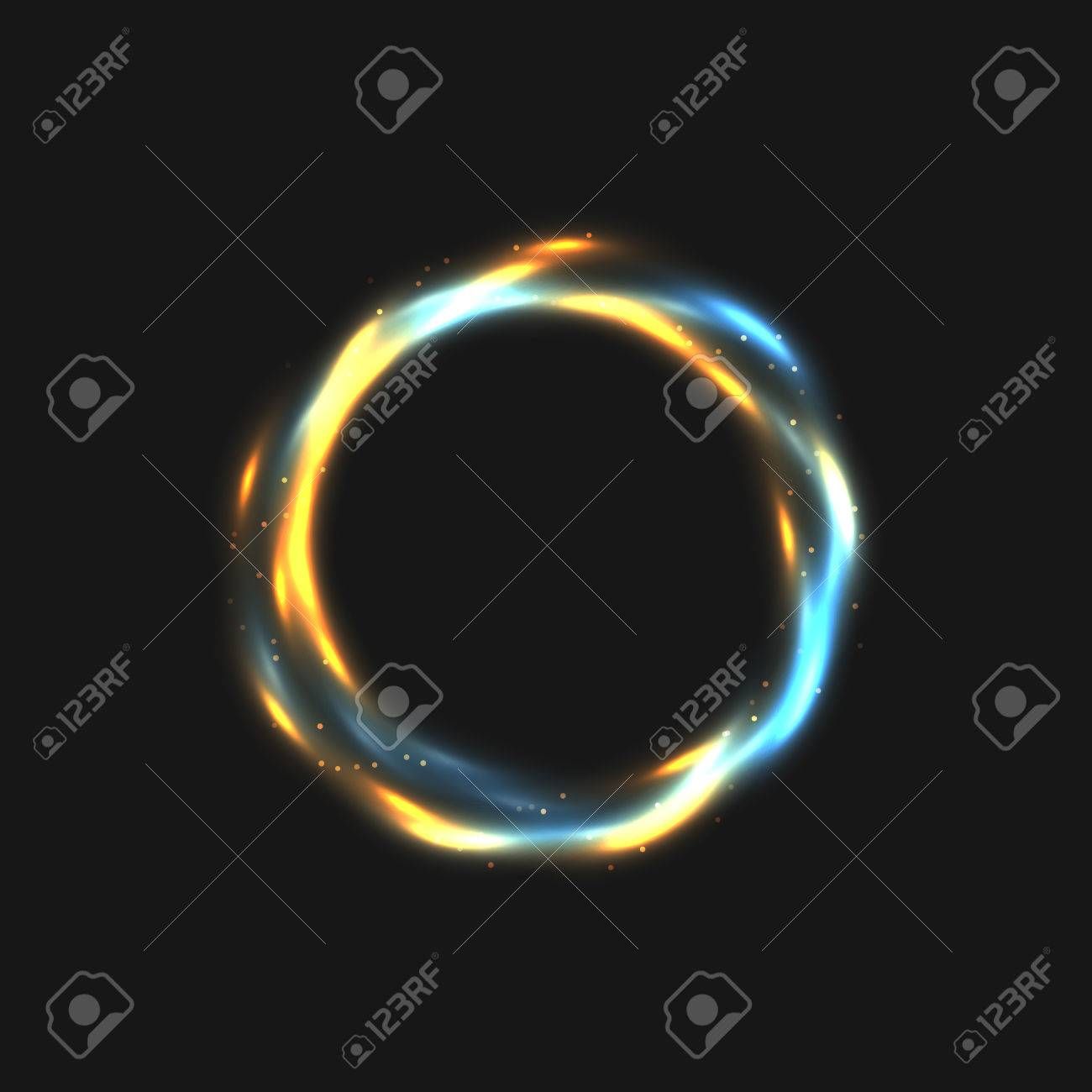The Rings Of Light With Sparkling Lines. Bokeh Particles On The. (View 4 of 25)