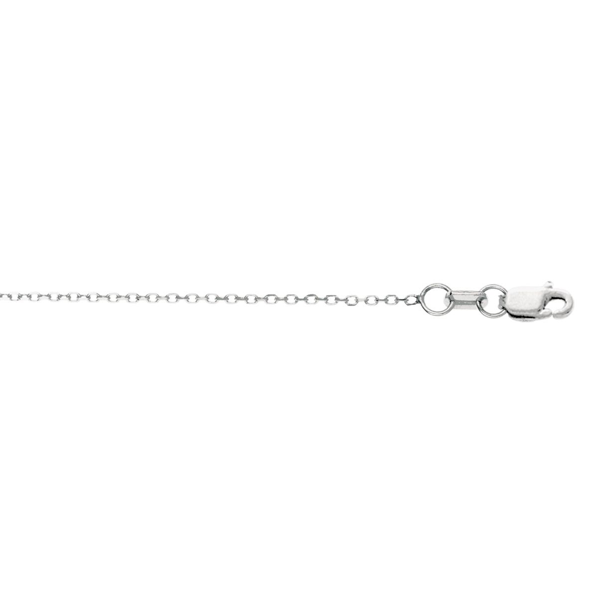 This Cable Link Chain Necklace Is 16 Inches Long And 0.80mm Wide. It Has A  Secure, Lobster Claw Clasp And Is In 14 Karat White Gold (View 14 of 25)