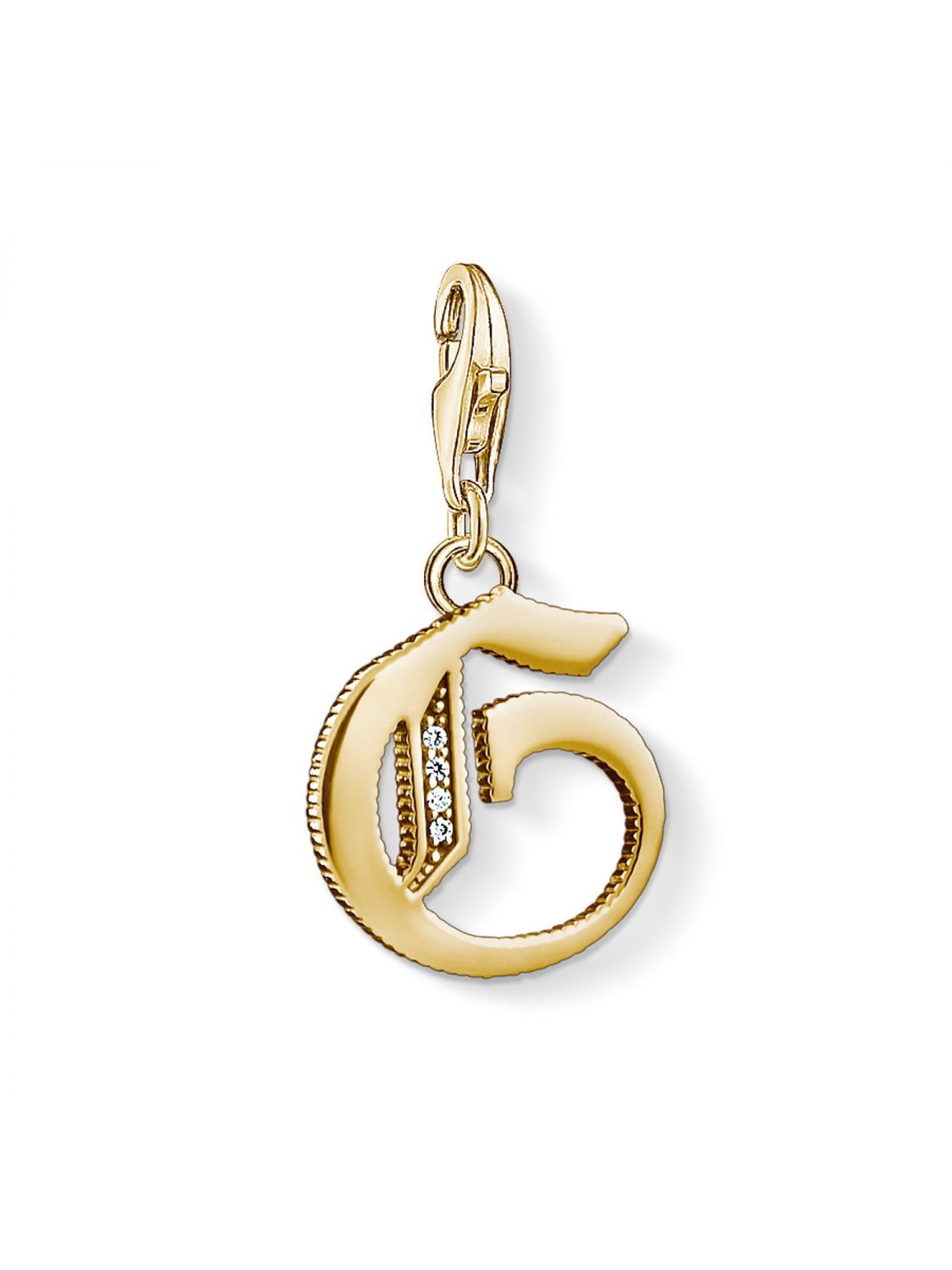Thomas Sabo 1613 414 39 Charm Pendant Letter G Gold Plated Inside Most Recent Letter G Alphabet Locket Element Necklaces (View 17 of 25)