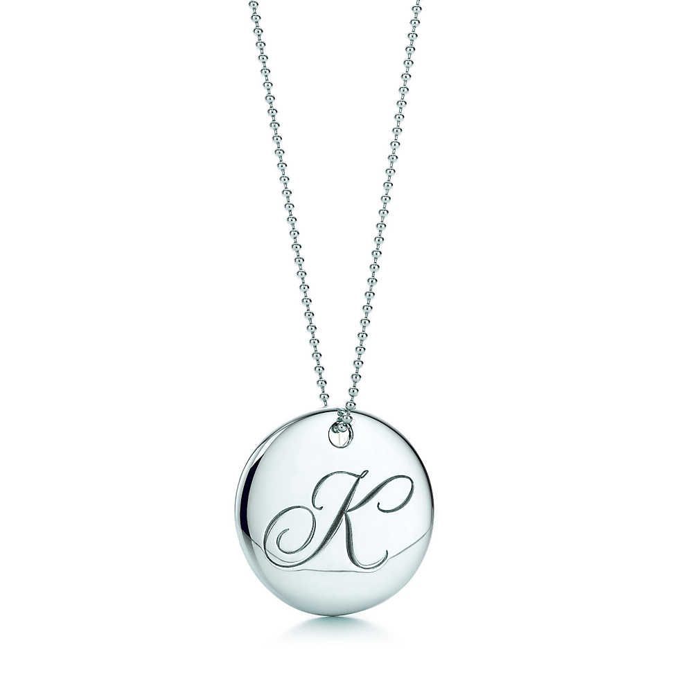 Tiffany Notes®:letter "f" Round Pendant | Fashion Statements And Diy For Recent Letter K Alphabet Locket Element Necklaces (View 3 of 25)