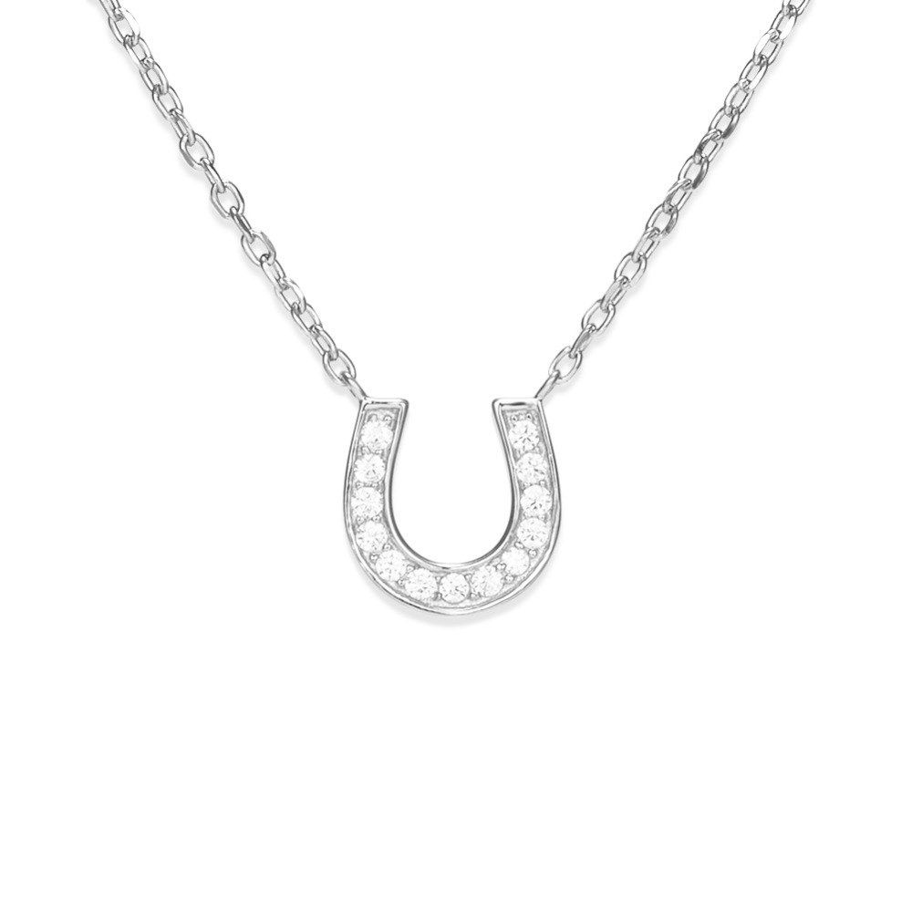 Tinysand® 925 Sterling Silver Cz Rhinestone Letter U Pendant Necklaces,  With Cable Chain And Lobster Claw Clasps, Silver, 18" Regarding Most Recently Released Classic Cable Chain Necklaces (View 19 of 25)