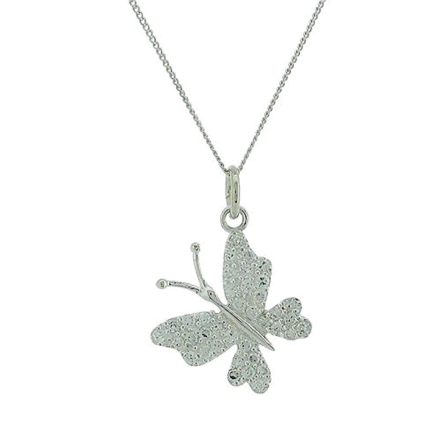Toc Sterling Silver Clear Cz Pave Butterfly Pendant Necklace 18 Inside Recent Pavé Butterfly Pendant Necklaces (View 4 of 25)