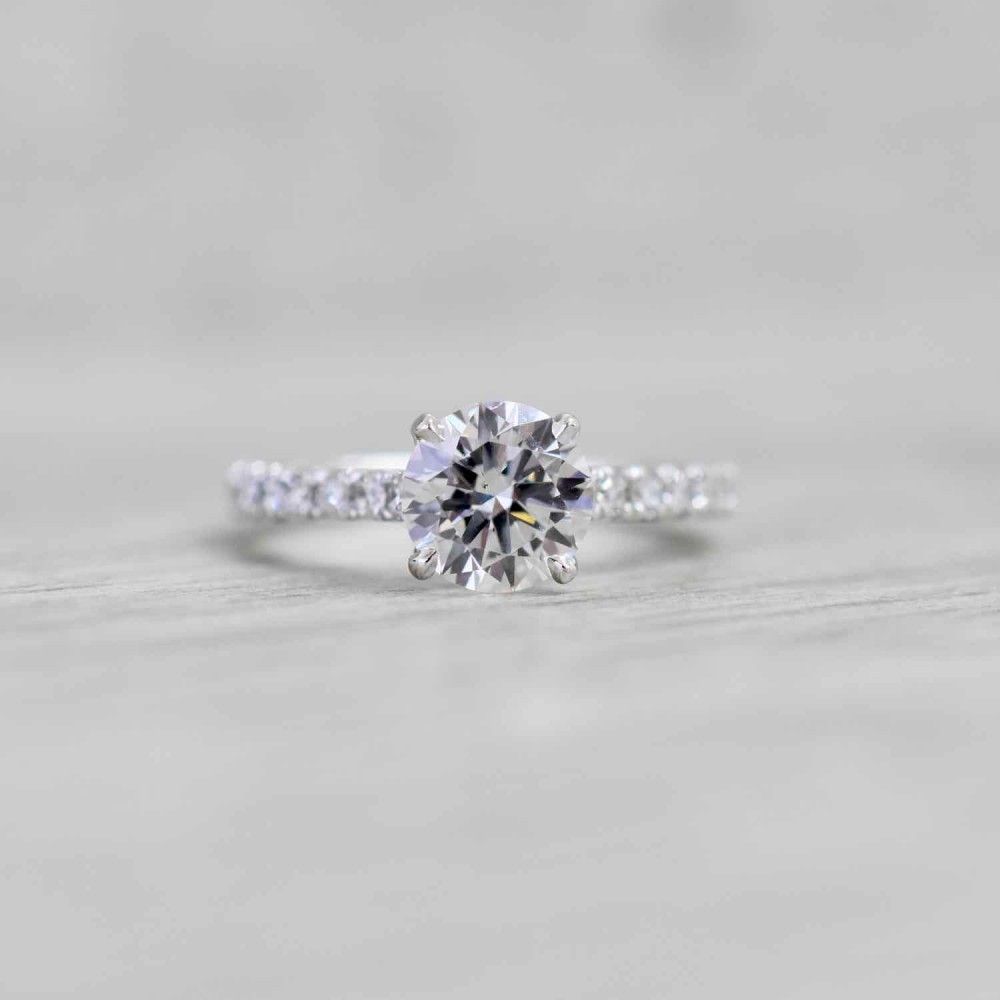 True Pavé Engagement Rings Regarding Most Up To Date Polished & Pavé Bead Open Rings (View 16 of 25)