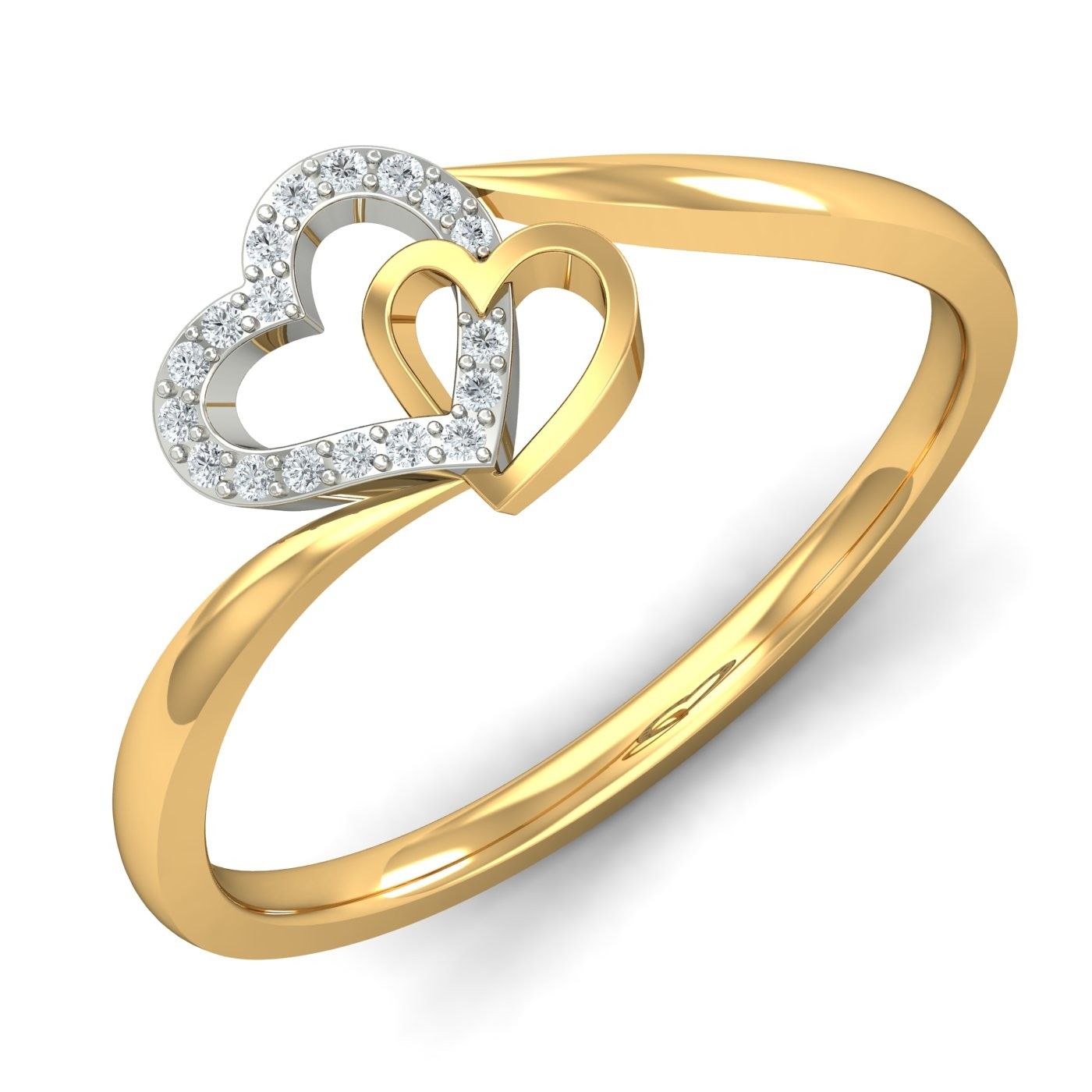 Two Hearts Ring – Kuberbox Throughout Most Recent Two Sparkling Hearts Rings (View 9 of 25)