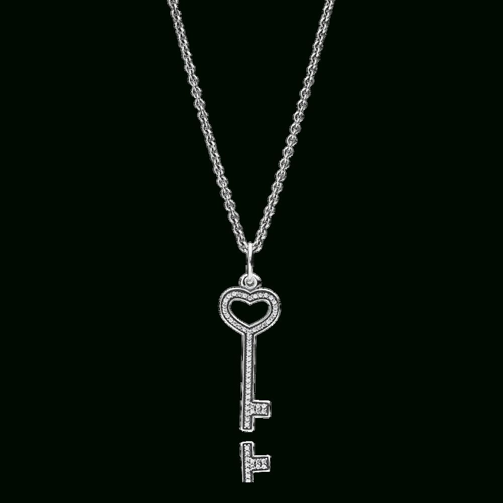 Unlock My Heart Key Pendant Necklace, Clear Cz [4091541961] – $ (View 18 of 25)