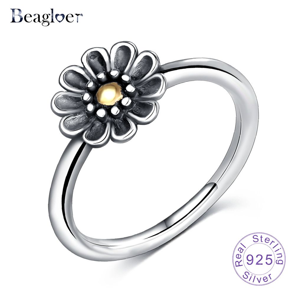 Us $8.55 49% Off|beagloer 925 Sterling Silver Stackable Ring Dazzling Daisy  Flower Rings For Women Wedding Jewelry Birthday Gift Psri0080 B In Wedding Intended For Most Current Daisy Flower Rings (Photo 25 of 25)