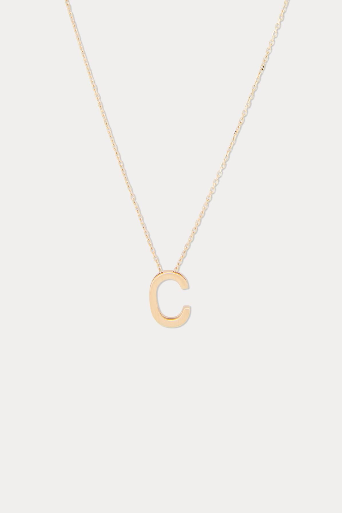 Vanrycke Alphabet Necklace C In Metallic – Lyst Inside Newest Letter C Alphabet Locket Element Necklaces (View 24 of 25)