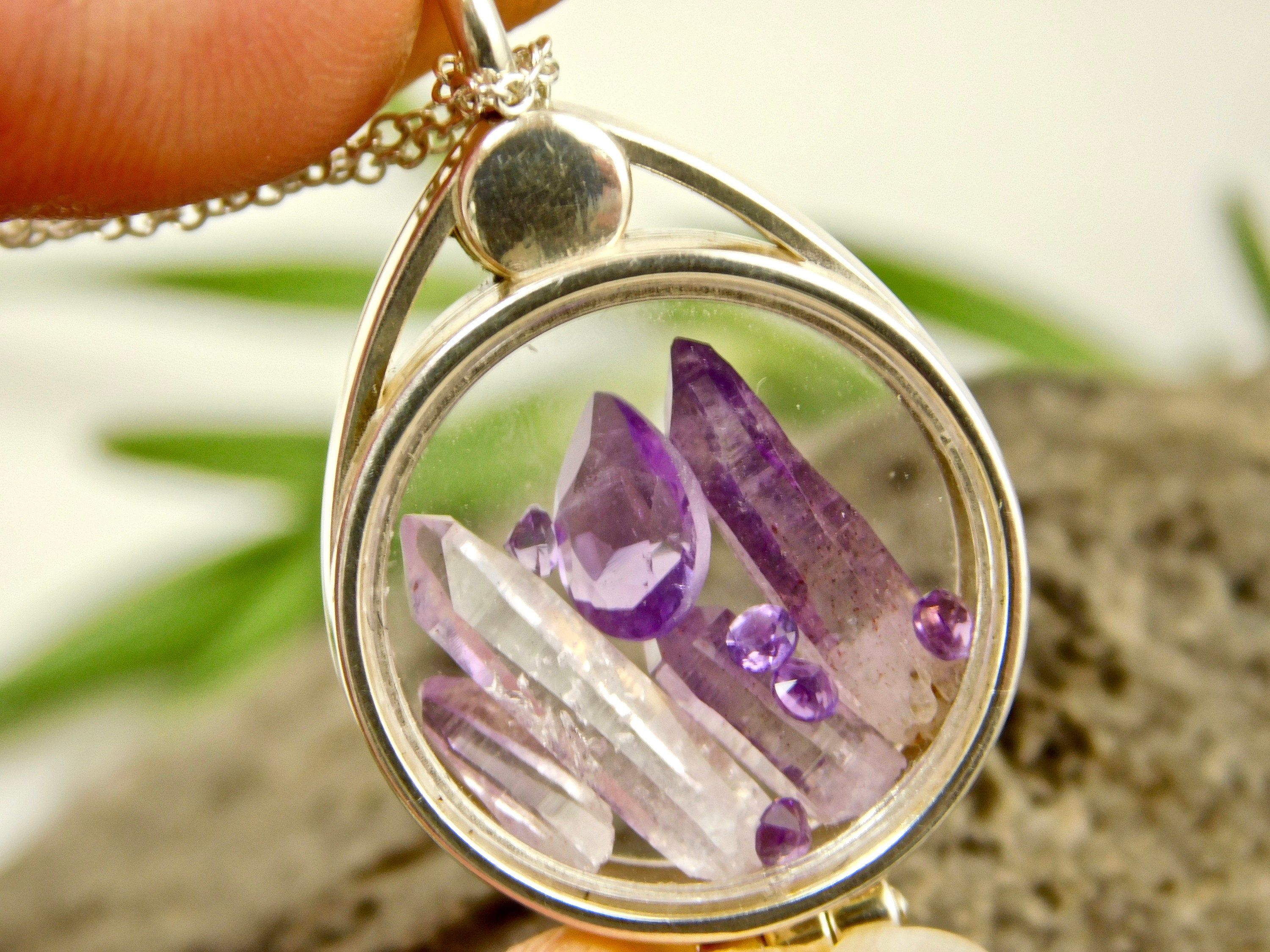 Vera Cruz Amethyst Crystal In Sterling Silver Locket Pendant Necklace  Jewelry Natural Uncut Crystal Specimens Within Most Recently Released Faceted Locket Dangle Charm, Synthetic Amethyst Necklaces (View 16 of 25)
