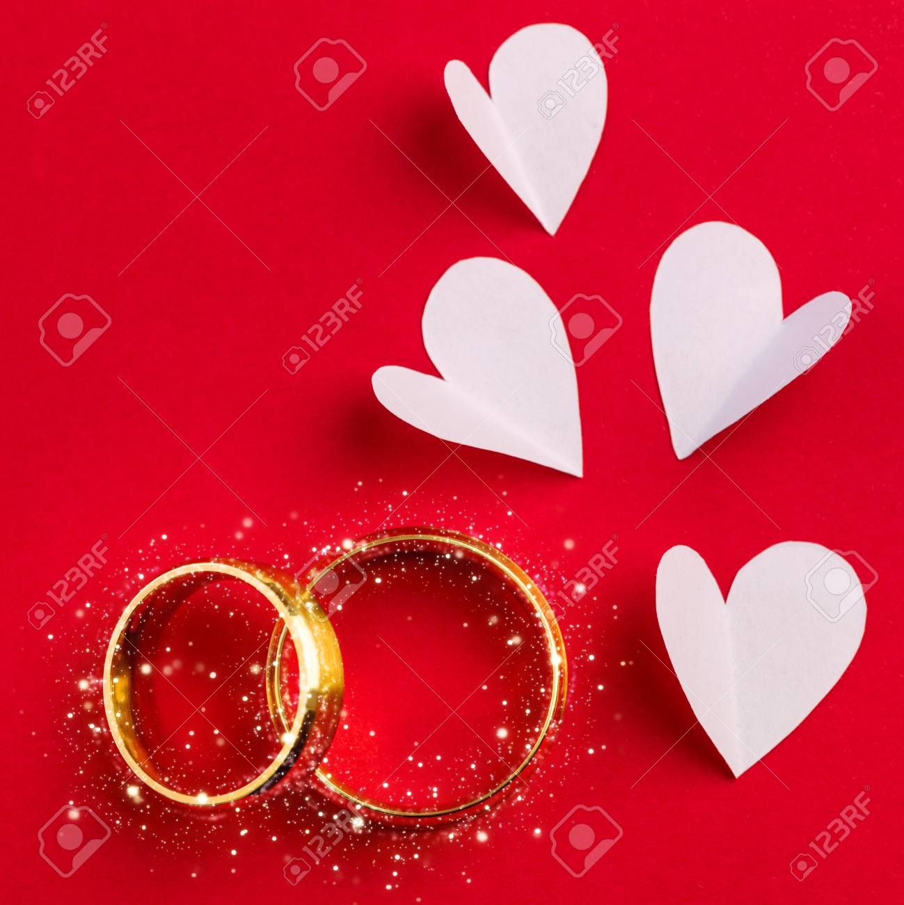 Wedding Background – Two Gold Wedding Rings With Sparkle And. (View 21 of 25)