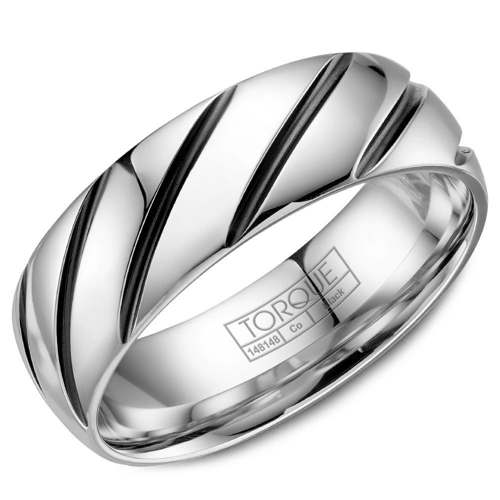 White & Black Striped 7mm Mens Wedding Band Intended For Recent White Stripes Rings (View 1 of 15)