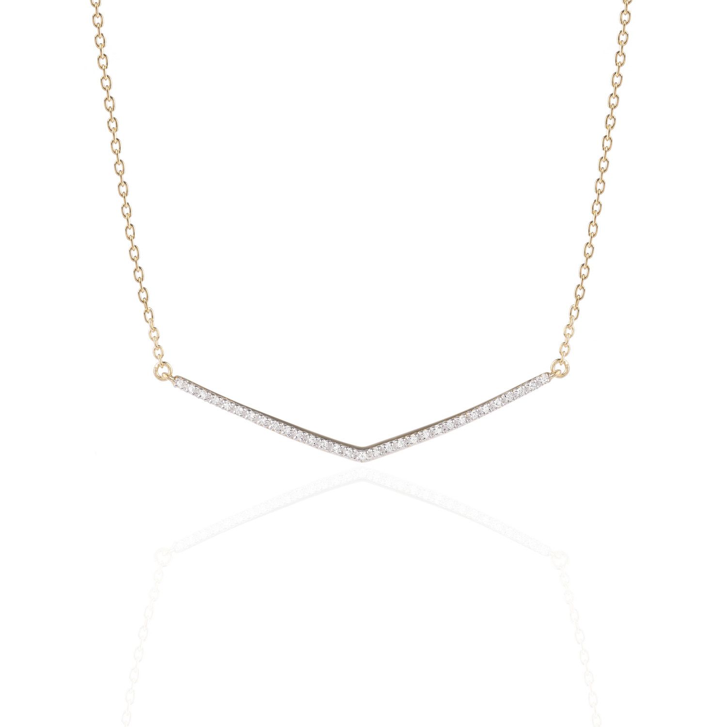 Wishbone Diamond Necklace With 2020 Sparkling Wishbone Necklaces (View 1 of 25)