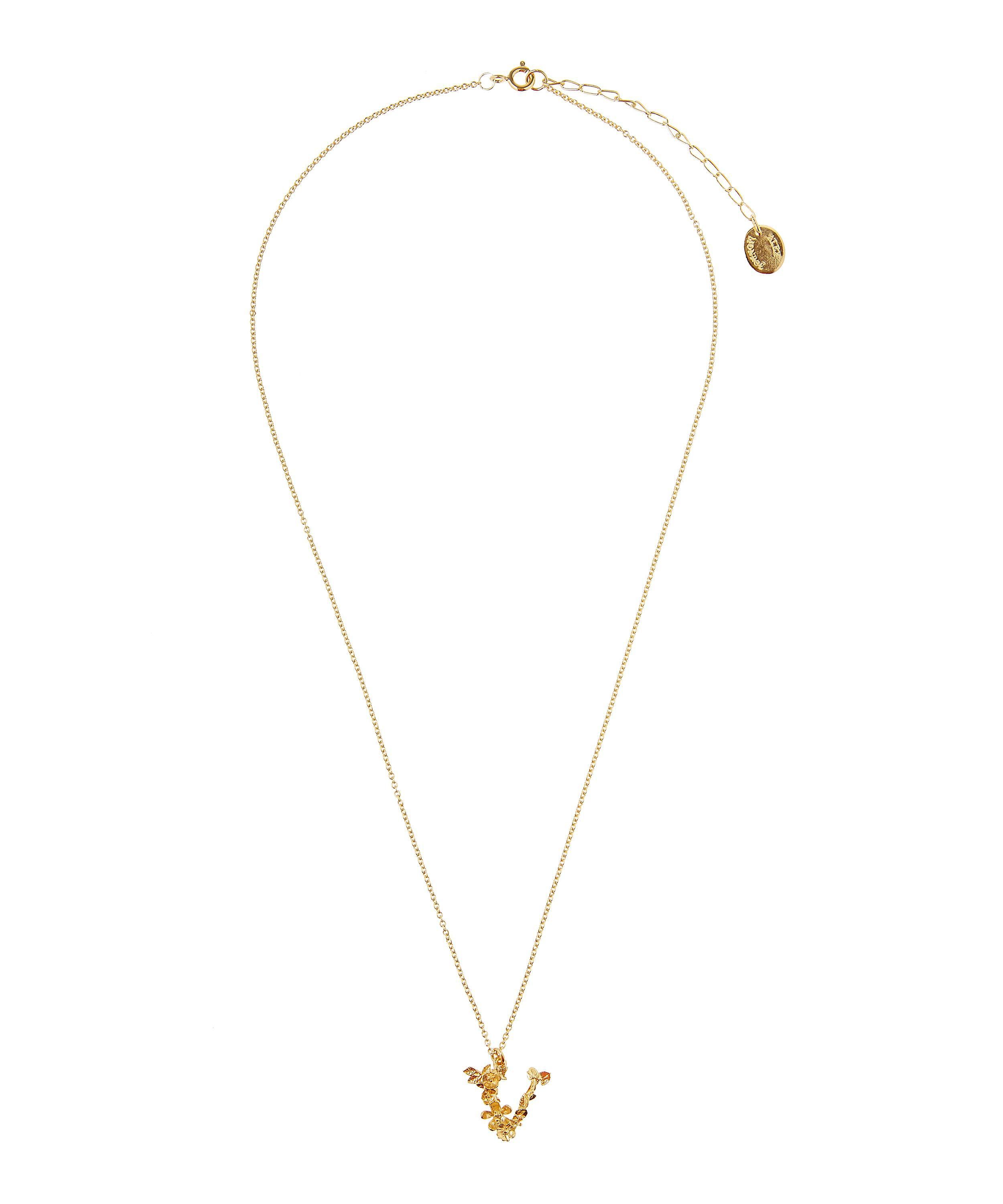Women's Metallic Gold Plated Floral Letter V Alphabet Necklace For 2019 Letter V Alphabet Locket Element Necklaces (View 1 of 25)