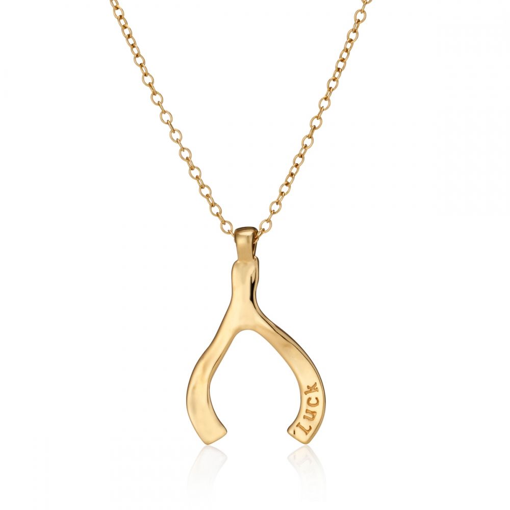 Yellow Gold Maxi Wishbone Necklace | Under The Rose Regarding Current Polished Wishbone Necklaces (View 21 of 25)