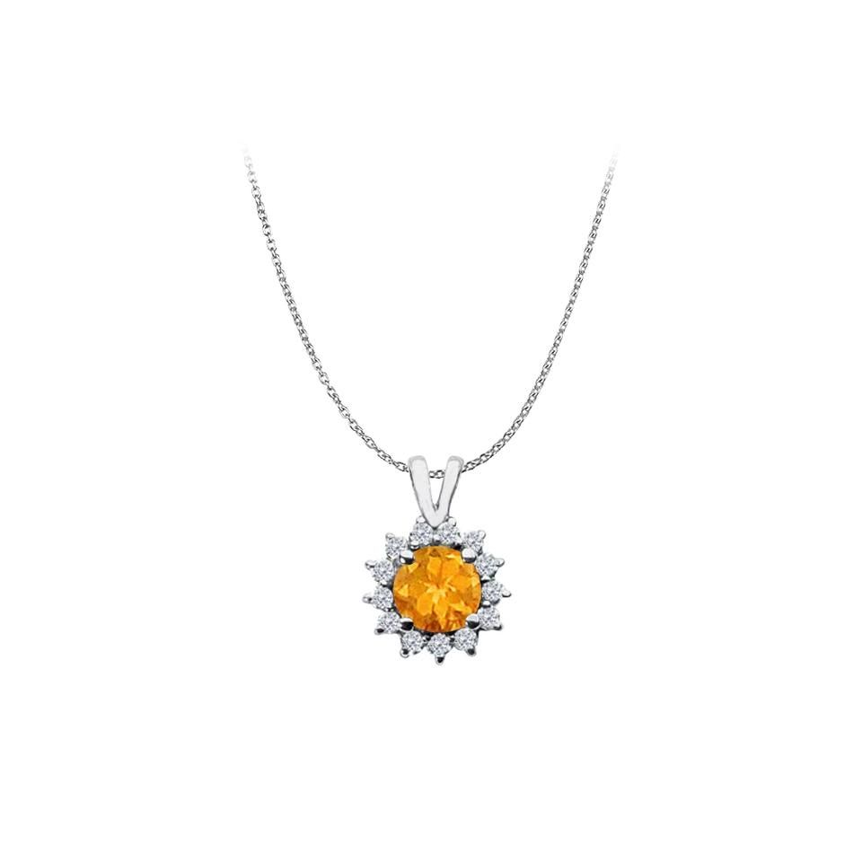 Yellow Round Citrine And Cz Halo Pendant 925 Sterling Silver Necklace 71%  Off Retail Within Latest Round Sparkle Halo Necklaces (View 20 of 25)