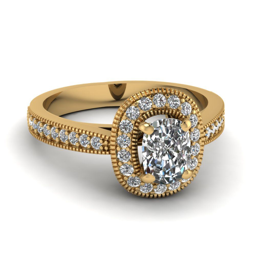 1 Carat Cushion Diamond Micropave Ring Intended For Cushion Cut Diamond Micropavé Engagement Rings (View 16 of 25)