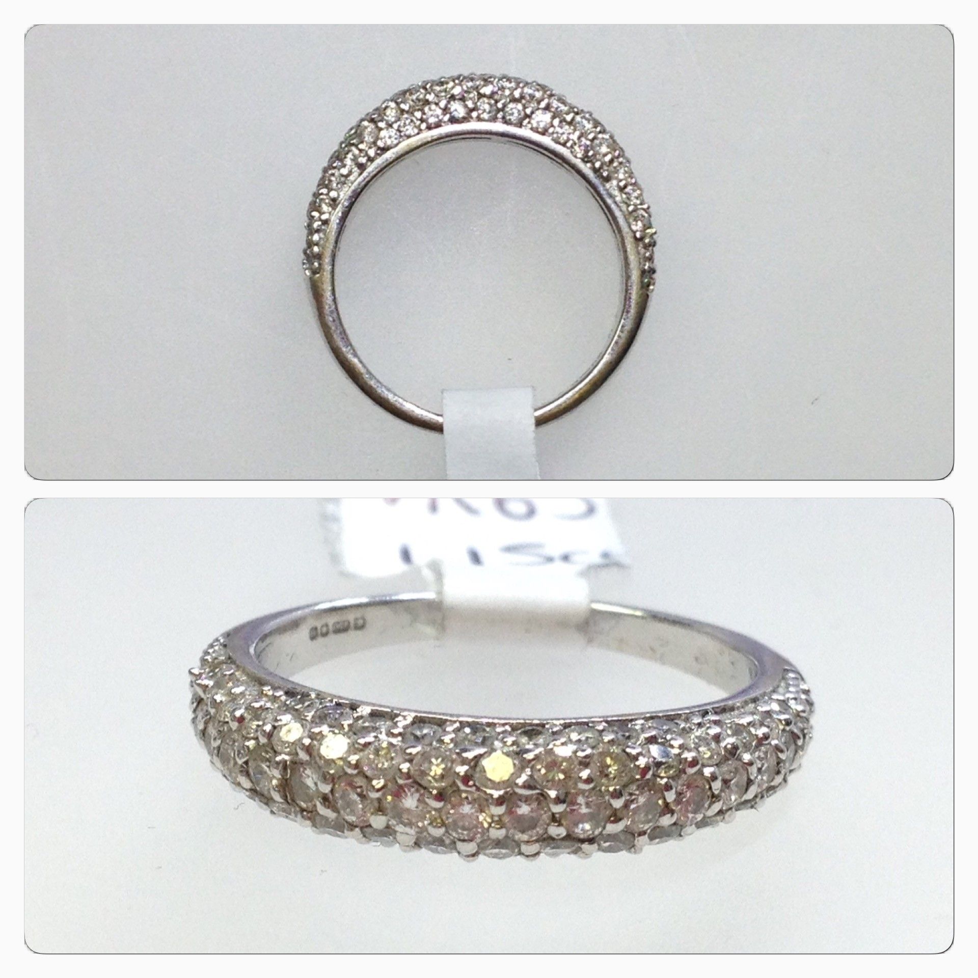 18ct White Gold Pave Set Dome Ring  (View 22 of 25)