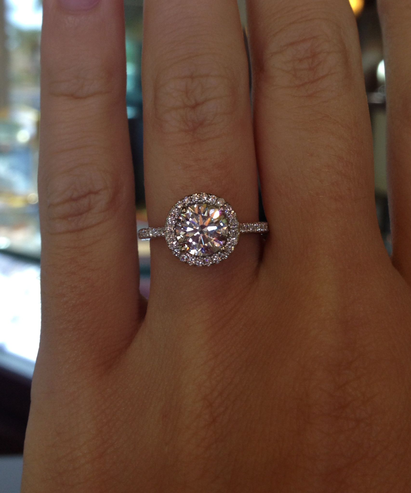 18k White Gold Round Brilliant Micro Pave Diamond Engagement Ring Throughout Round Brilliant Diamond Micropavé Engagement Rings (View 9 of 25)