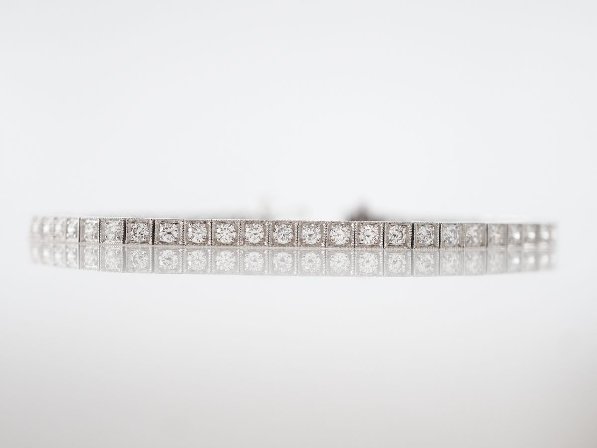 3 Carat Straight Line Diamond Bracelet In Platinum Throughout Current Round Brilliant Diamond Straightline Necklaces (Photo 25 of 25)