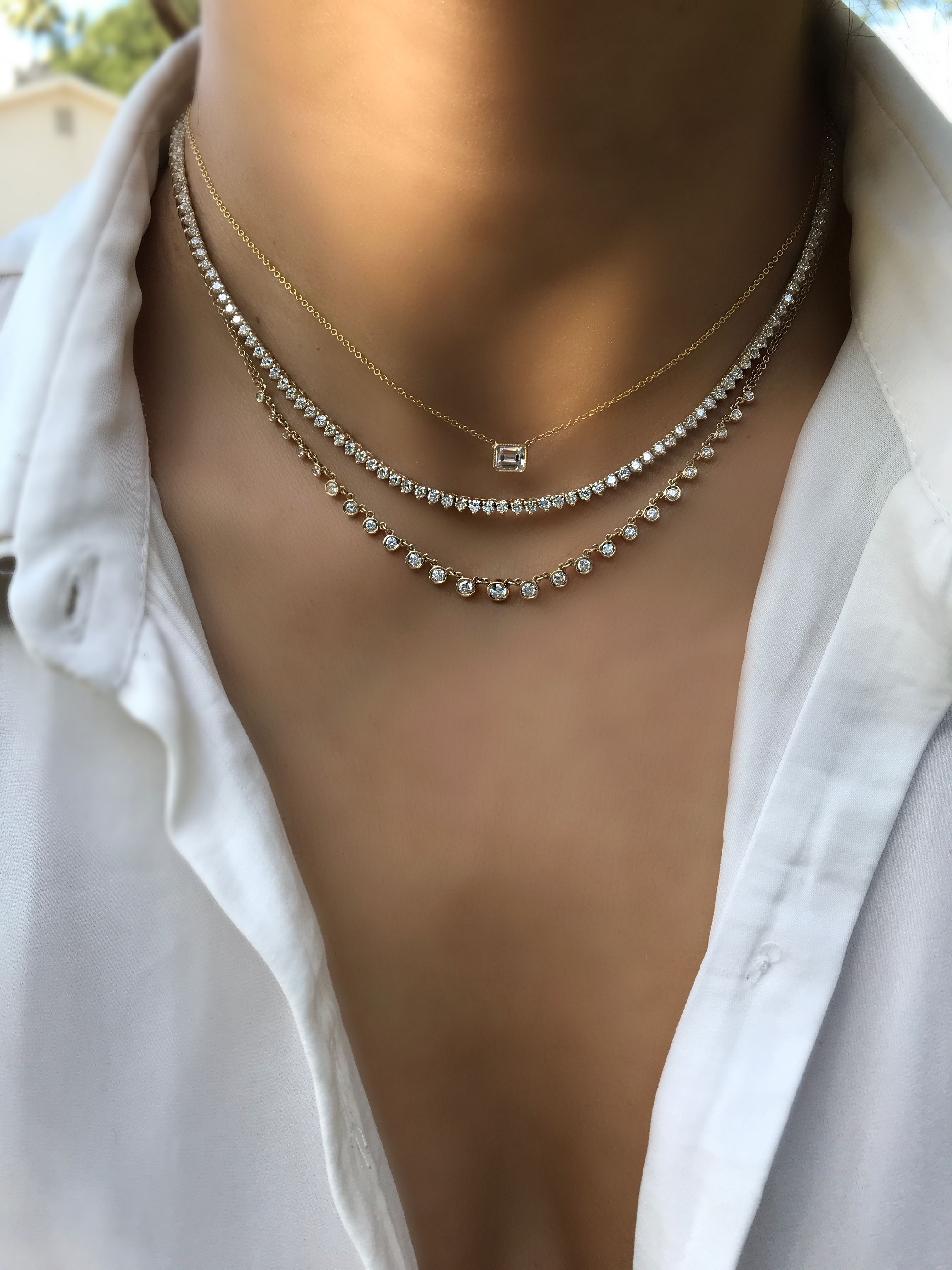 Aiko Diamond Tennis Choker Necklace | Baubbles In 2019 Throughout Most Up To Date Round Brilliant Diamond Lariat Necklaces (View 15 of 25)
