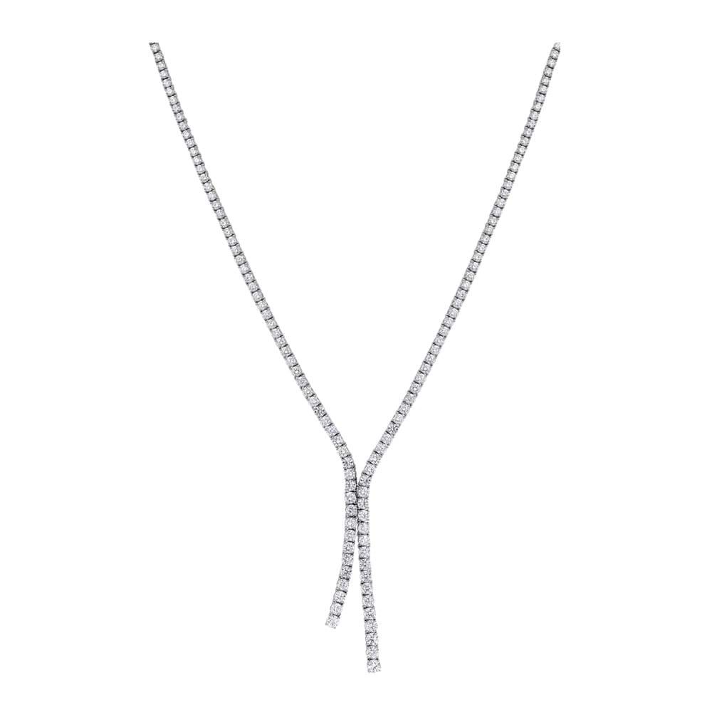 Brilliant Cut Diamond Lariat Necklace In White Gold With Regard To Most Recently Released Round Brilliant Diamond Lariat Necklaces (View 10 of 25)