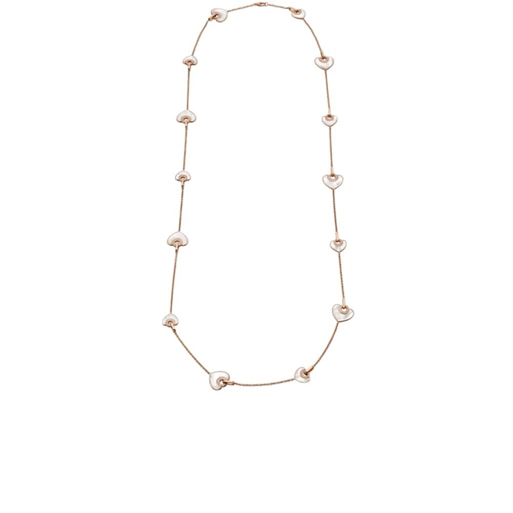 Cuore 18ct Pink Gold Mother Of Pearl Set Sautoir Necklace Throughout 2020 Rose Gold Diamond Sautoir Necklaces (View 24 of 25)
