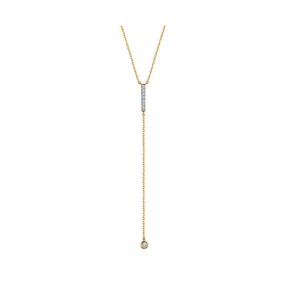 Diamond Lariat Bar Necklace In 14k Yellow Gold ( (View 24 of 25)