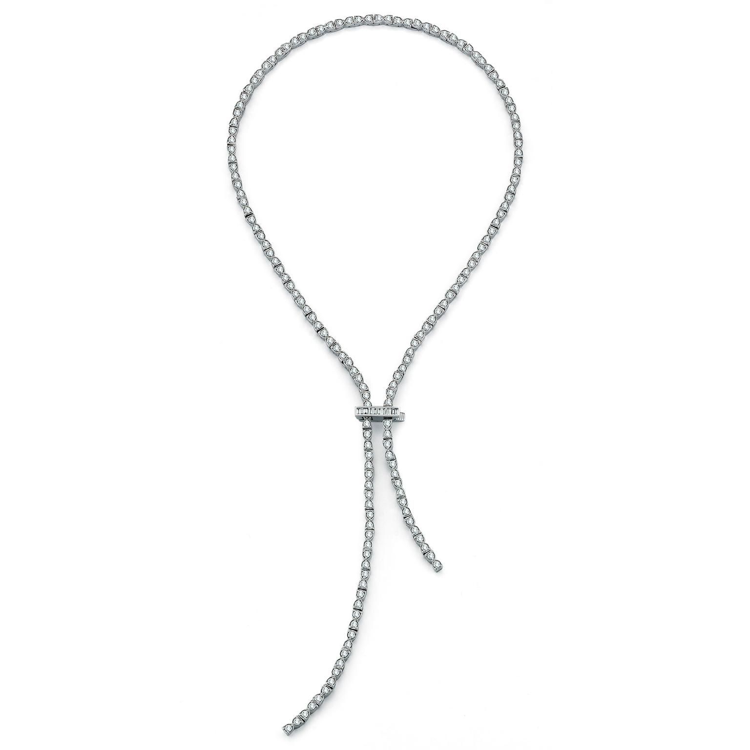 Diamond Lariat Necklace In White Gold Throughout Most Up To Date Lariat Diamond Necklaces (View 2 of 25)